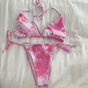 Tie dye pink bikini set